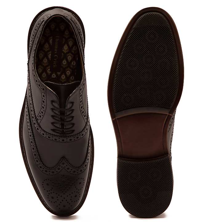 Asos THOMAS CRICK 'WALDEW' Men's Leather Oxford Formal Lace-up Shoes In Black