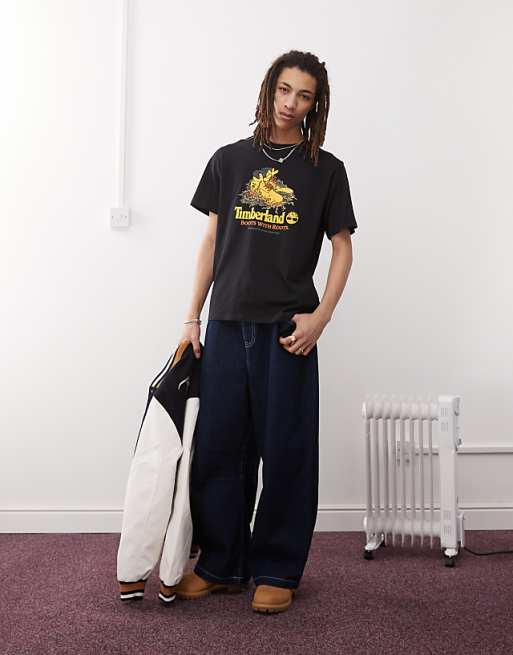 Asos Timberland Boots With Roots Graphic T-shirt In Black