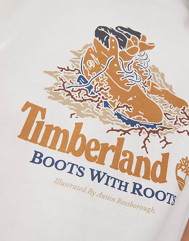 Asos Timberland Boots With Roots Graphic T-shirt In White