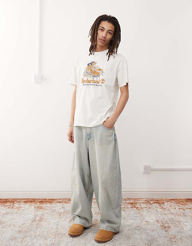 Asos Timberland Boots With Roots Graphic T-shirt In White