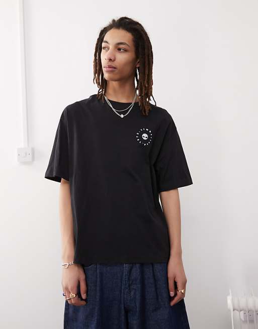 Asos Timberland On My Feet Graphic Oversized T-shirt In Black