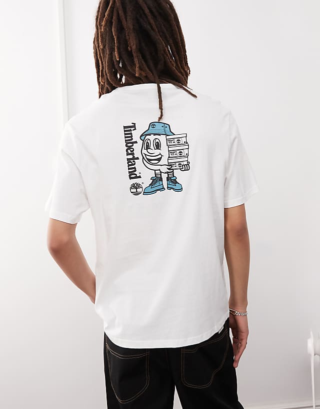 Asos Timberland Shoebox Backprint Logo T-shirt In White