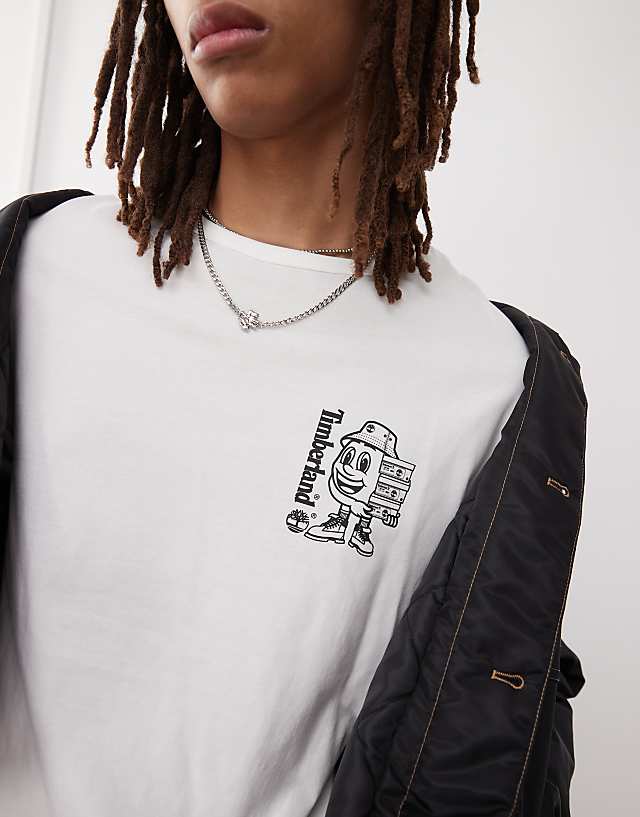 Asos Timberland Shoebox Backprint Logo T-shirt In White