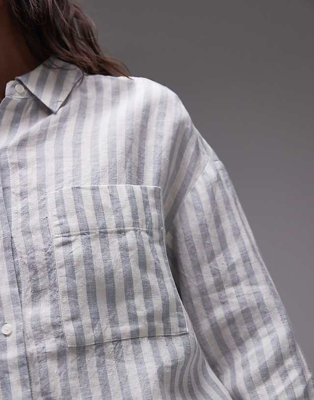 Asos Tommy Hilfiger Oversized Fit Linen Shirt In White