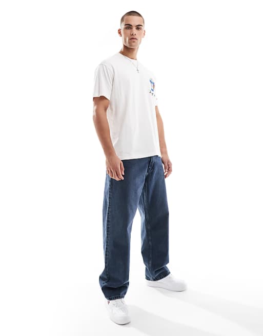 Asos Tommy Jeans Popcorn Back Print Graphic T-shirt In Off White