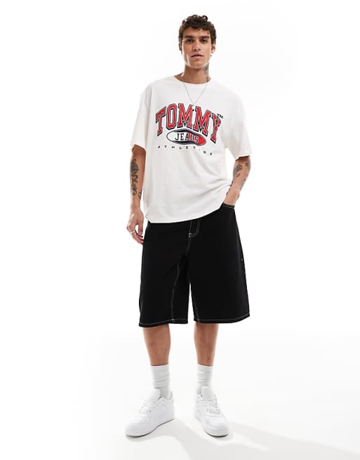 Asos Tommy Jeans Retro Varsity Logo T-shirt In White