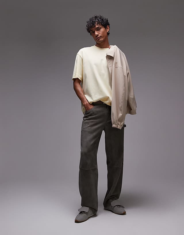 Asos Topman Oversized Fit T-shirt In Buttermilk Yellow