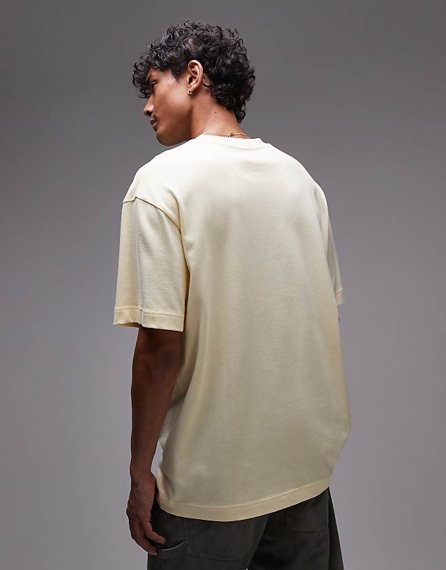 Asos Topman Oversized Fit T-shirt In Buttermilk Yellow