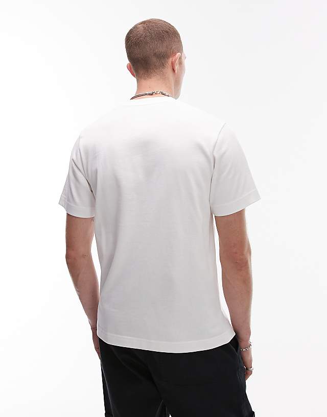 Asos Topman Regular Fit T-shirt With Amore Embroidery In Ecru