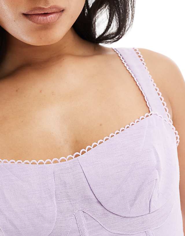 Asos True Decadence Corset Style Mini Dress In Lilac