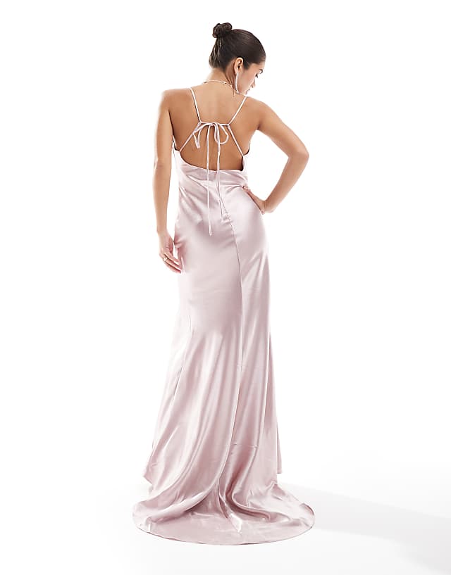Asos True Decadence Cowl-neck Slip Maxi Dress In Dusty Pink