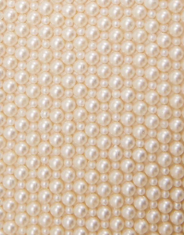Asos True Decadence Pearl Beaded Bag With Tassle In White