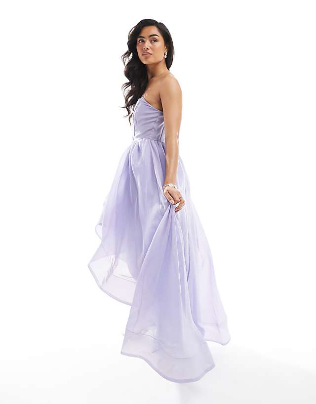 Asos True Decadence Strapless Hi-low Dress In Hydrangea