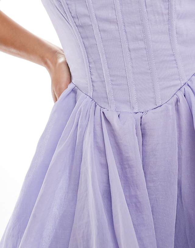 Asos True Decadence Strapless Hi-low Dress In Hydrangea