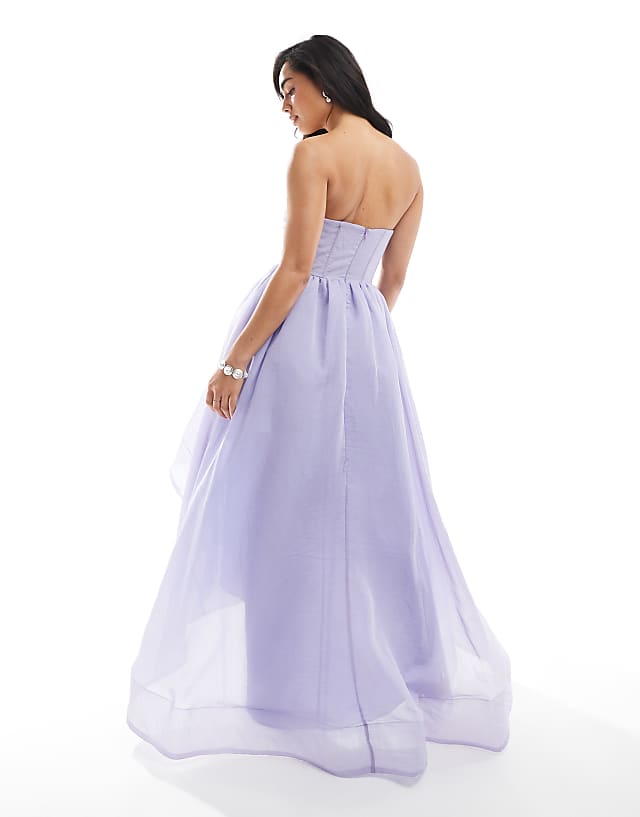 Asos True Decadence Strapless Hi-low Dress In Hydrangea