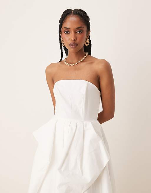 Asos True Decadence Strapless Hi-low Dress In White
