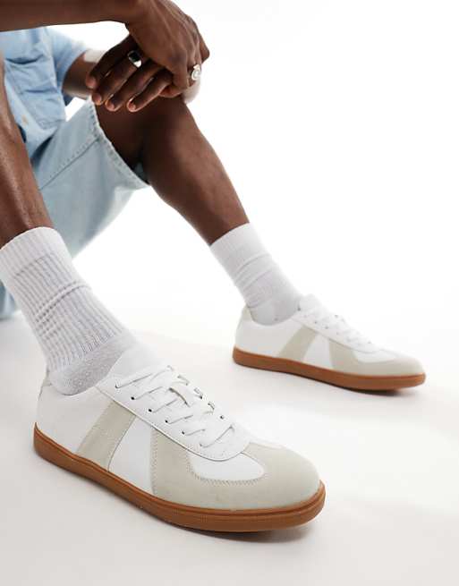asos Truffle Collection minimal tennis trainers in white