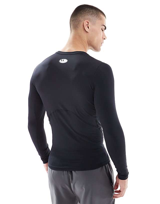 Asos Under Armour Heatgear Compression Long Sleeve T-shirt In Black