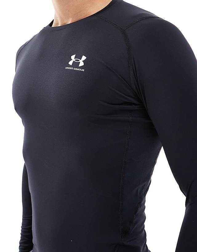 Asos Under Armour Heatgear Compression Long Sleeve T-shirt In Black