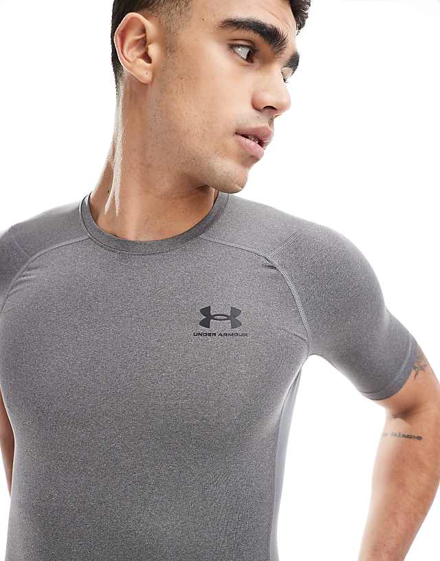 Asos Under Armour Heatgear Compression T-shirt In Grey