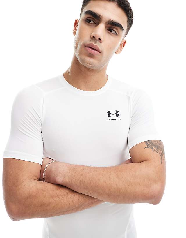Asos Under Armour Heatgear Compression T-shirt In White