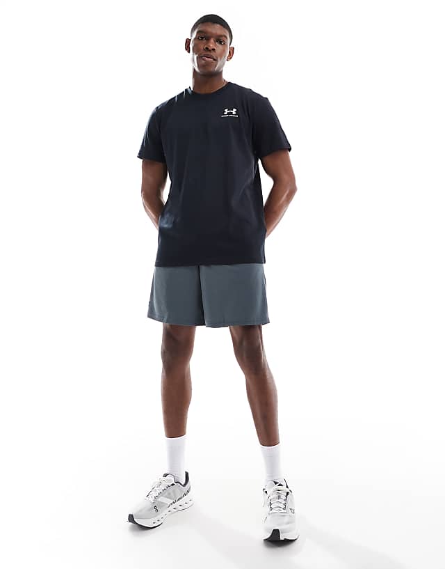 Asos Under Armour Logo Embroidered Heavyweight T-shirt In Black