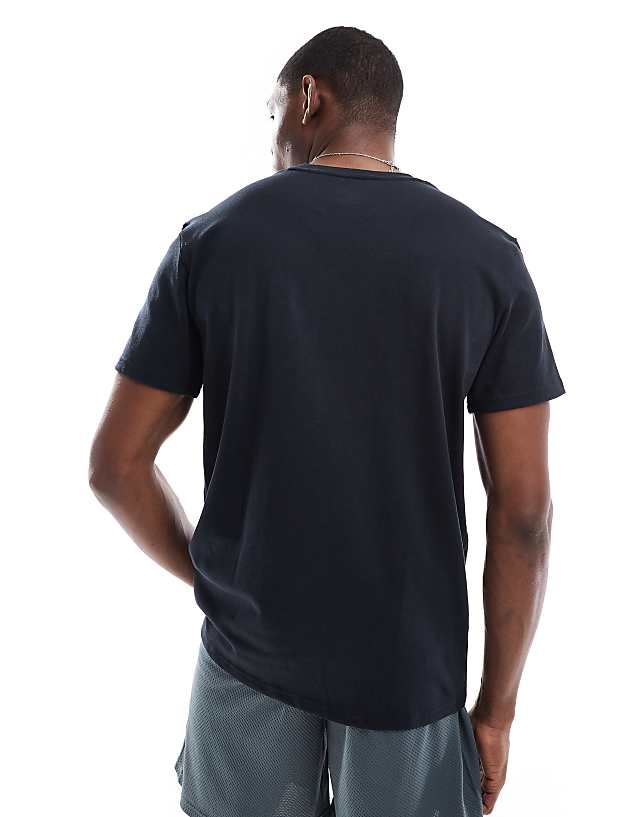 Asos Under Armour Logo Embroidered Heavyweight T-shirt In Black
