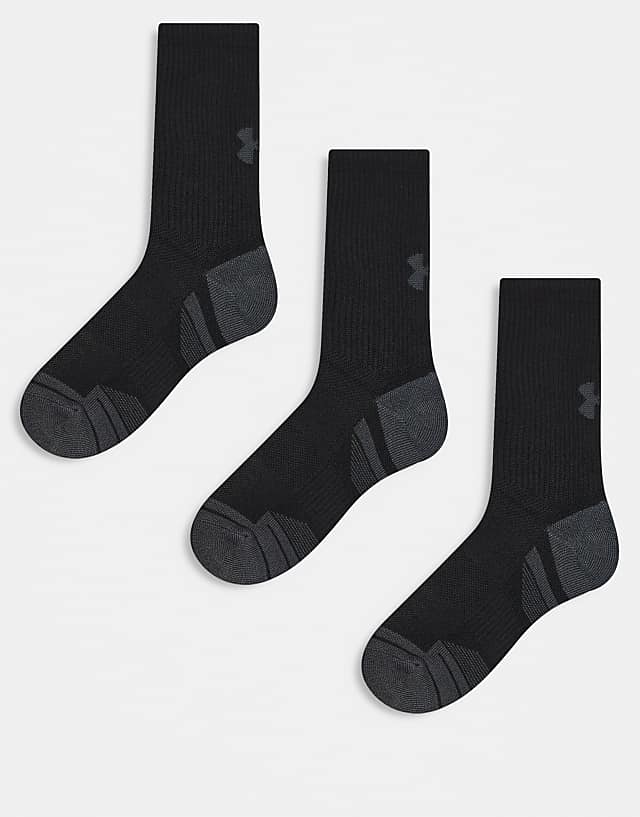 asos Under Armour Performance Tech 3 pack crew socks in black