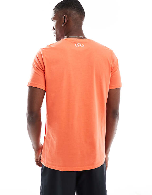 Asos Under Armour Sportstyle Left Chest Logo T-shirt In Orange