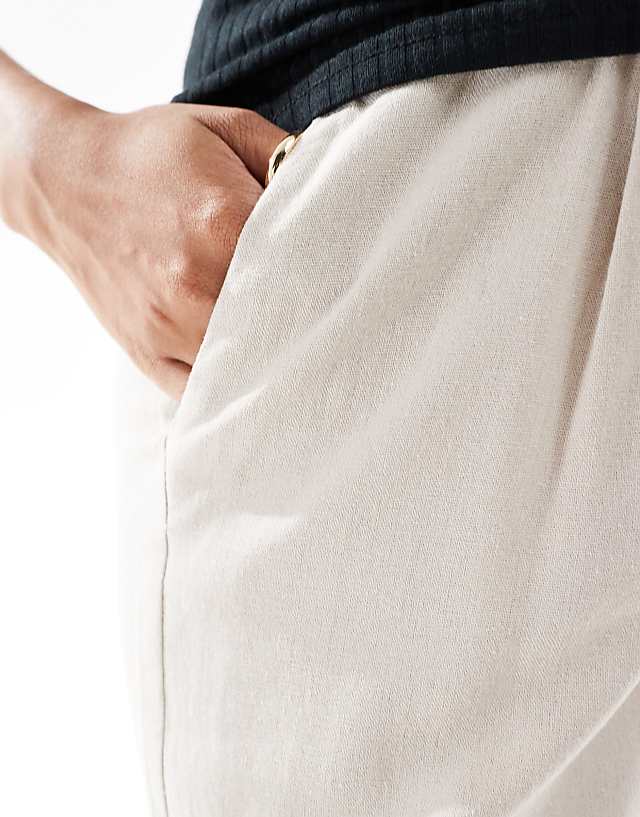 Asos Vero Moda Maternity Linen Blend Wide Leg Trousers In Cream