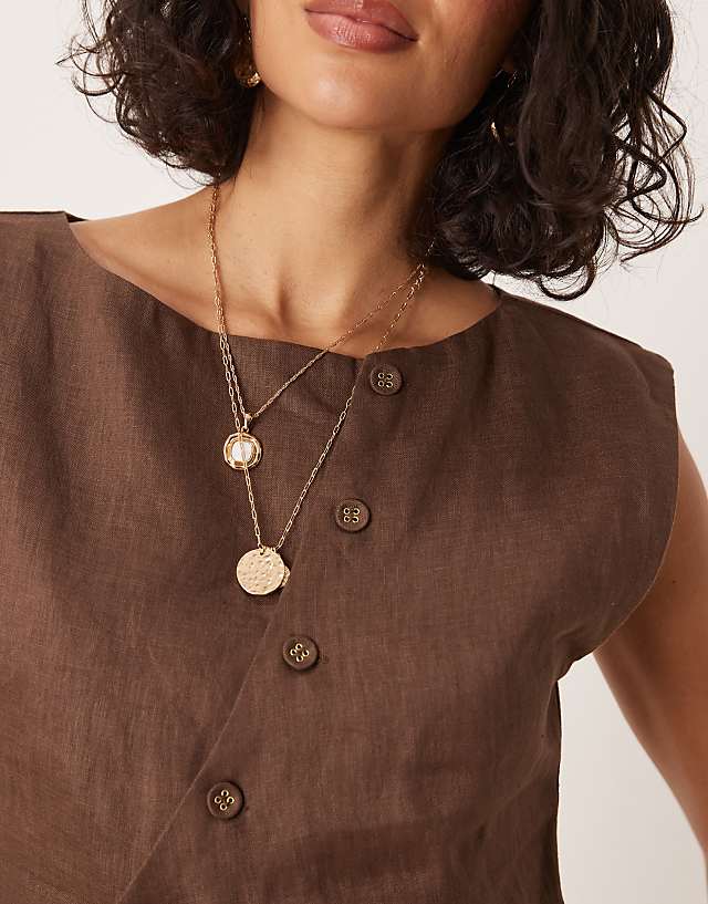 Asos VRG GRL Aria Linen Vest In Chocolate Brown Co-ord