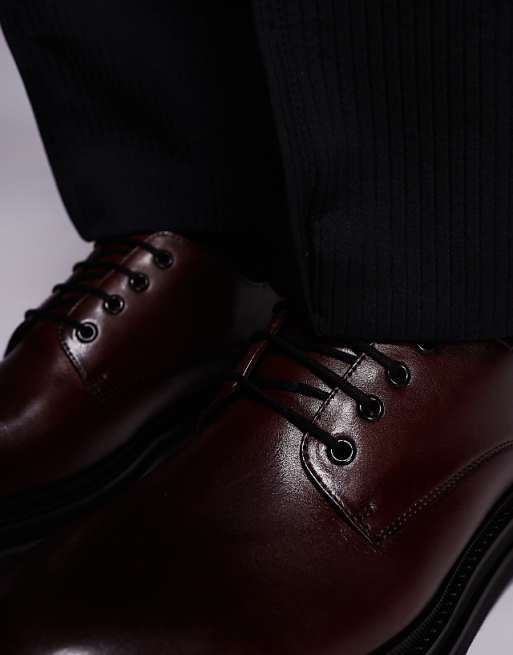 Asos Walk London Brooklyn Derby Shoe In Brown Leather