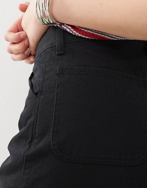 Asos Weekday Astro Unisex Linen Blend Trousers In Black