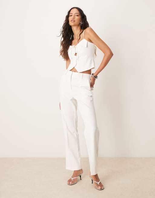 Asos YAS Oversized Tailored Blazer And Straight Leg Trousers Set In White