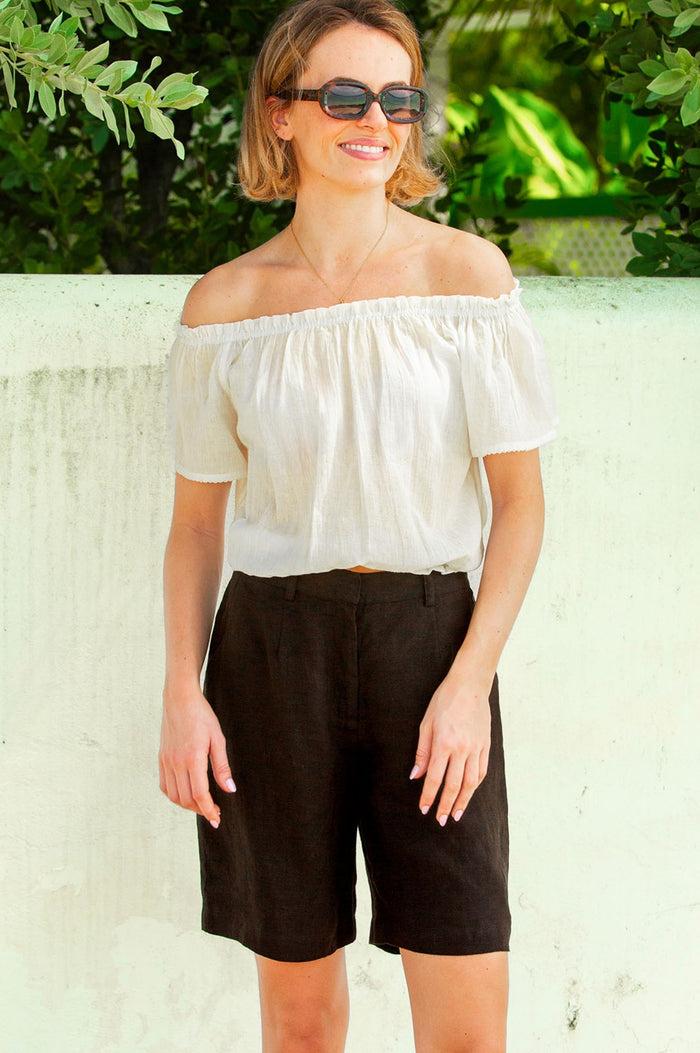 Aspiga Alexandra Long Linen Shorts