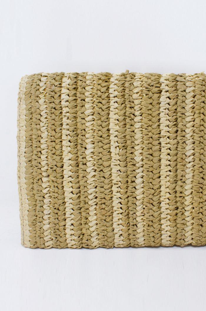 Aspiga Amalfi Raffia Stripe Clutch