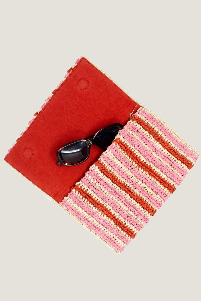 Aspiga Amalfi Raffia Stripe Clutch