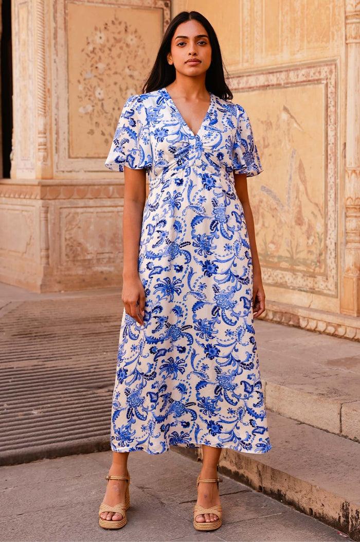 aspiga Anais Hammered Satin Dress