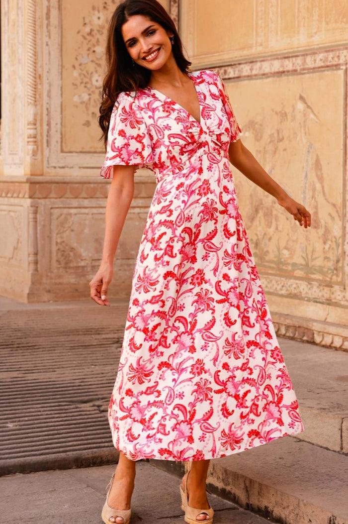 aspiga Anais Hammered Satin Dress