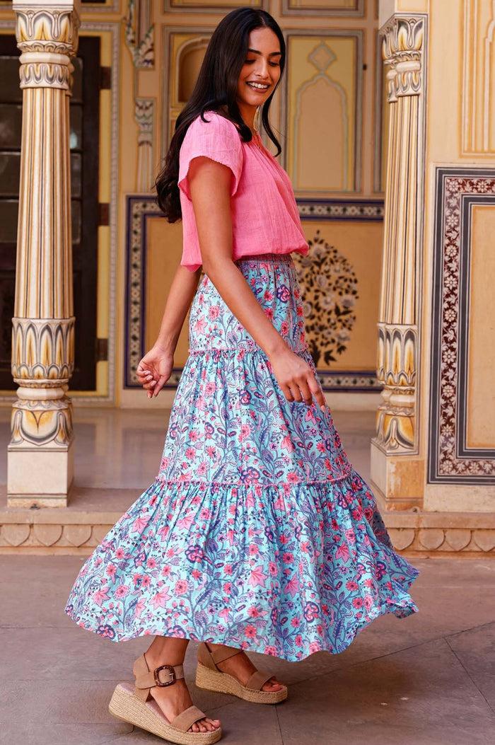 Aspiga Becks Organic Cotton Block Print Skirt