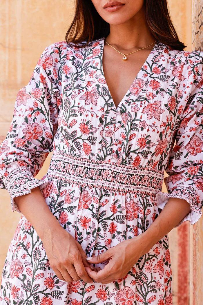 Aspiga Billie Organic Cotton Block Print Dress