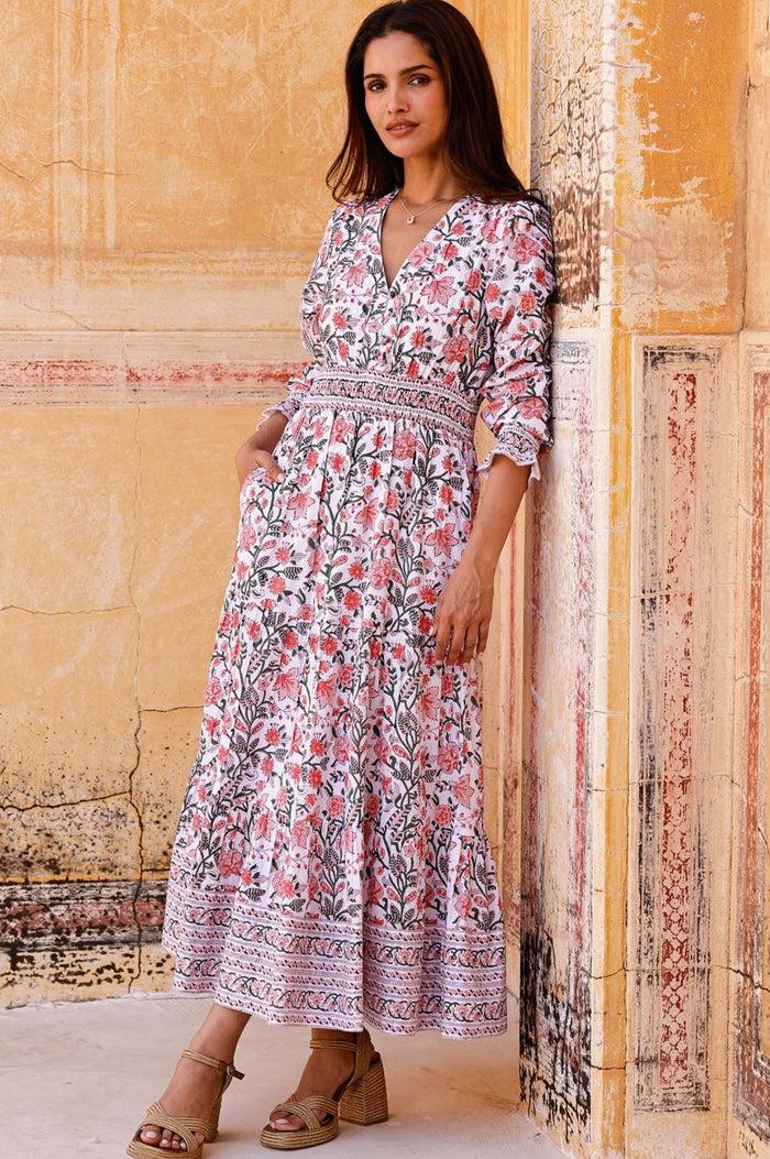 Aspiga Billie Organic Cotton Block Print Dress