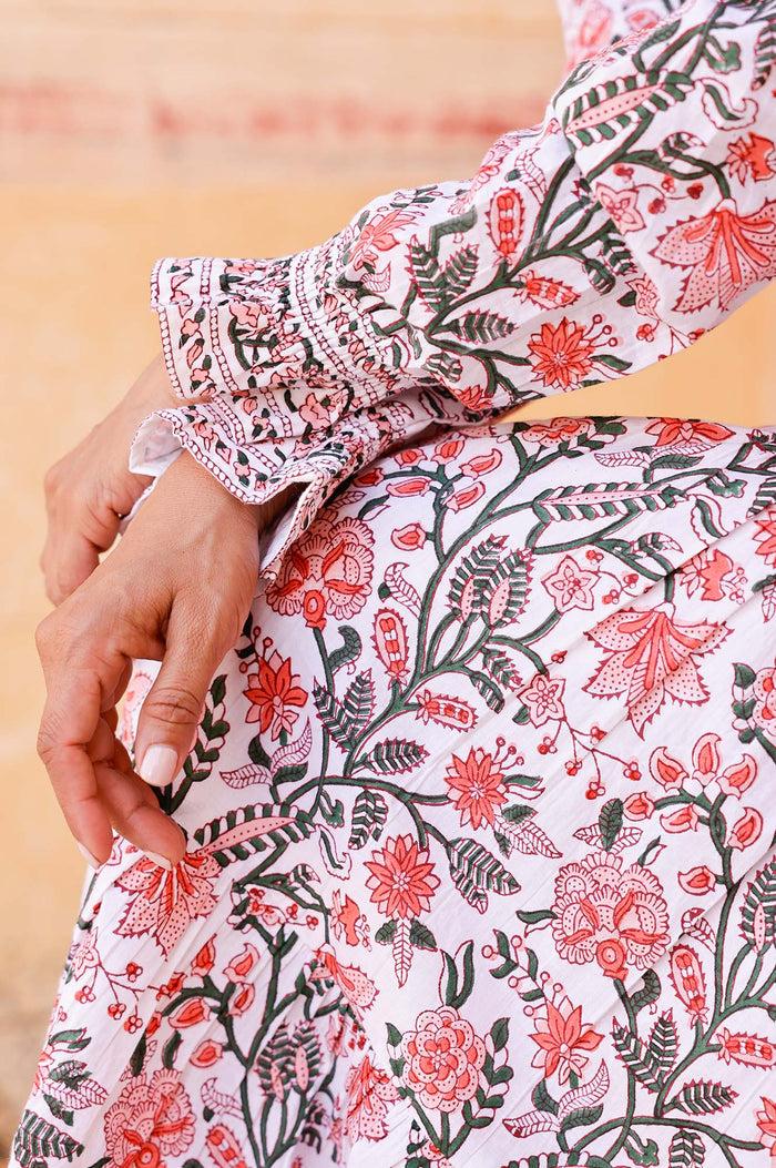 Aspiga Billie Organic Cotton Block Print Dress