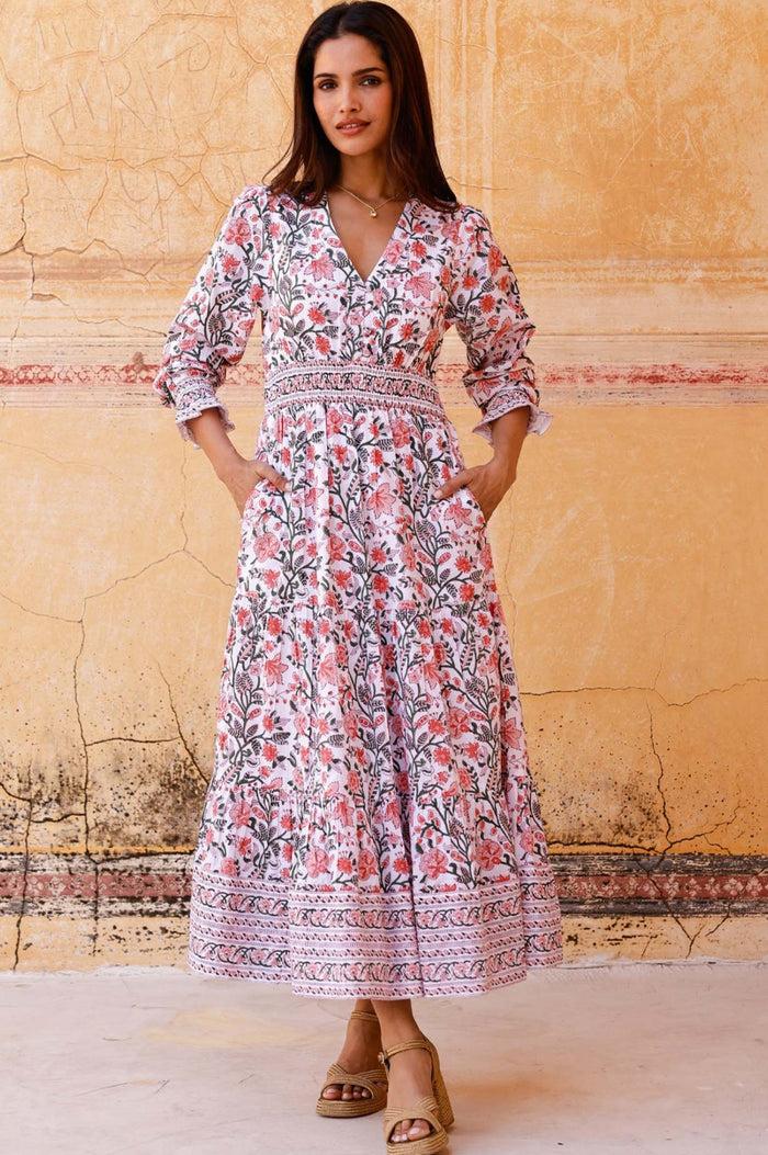 aspiga Billie Organic Cotton Block Print Dress