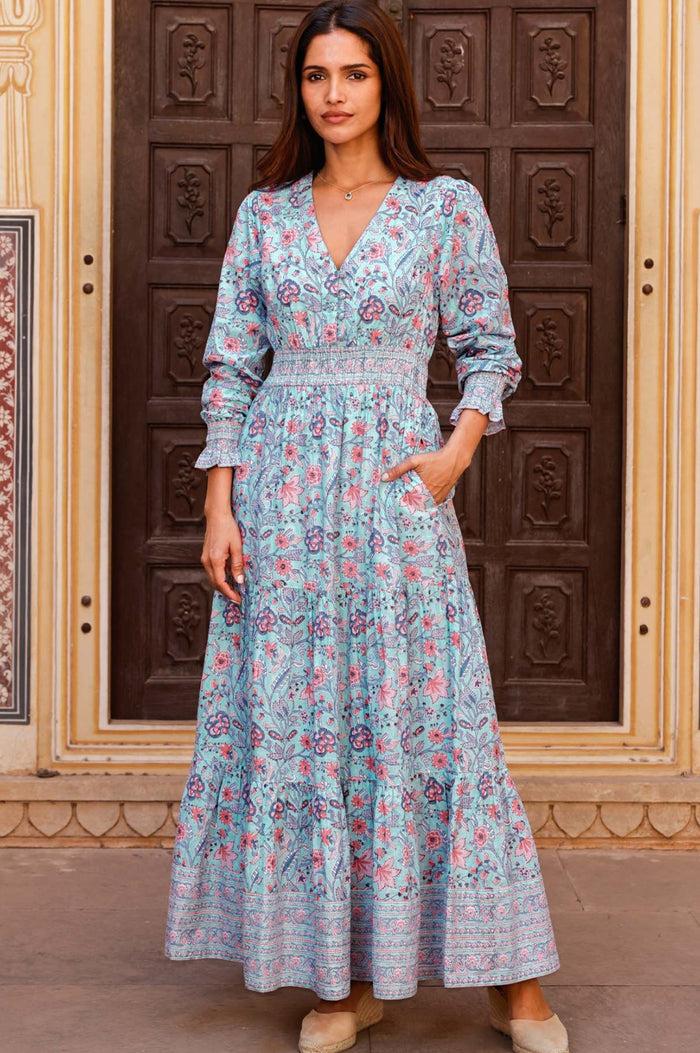 aspiga Billie Organic Cotton Block Print Dress