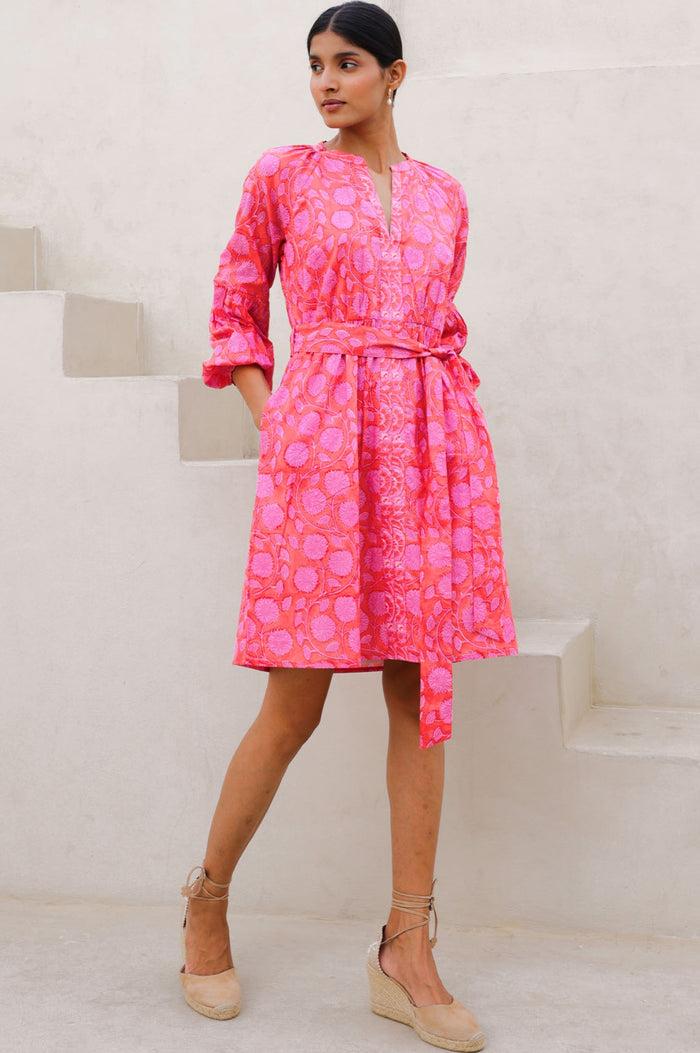 Aspiga Cara Organic Cotton Block Print Short Dress