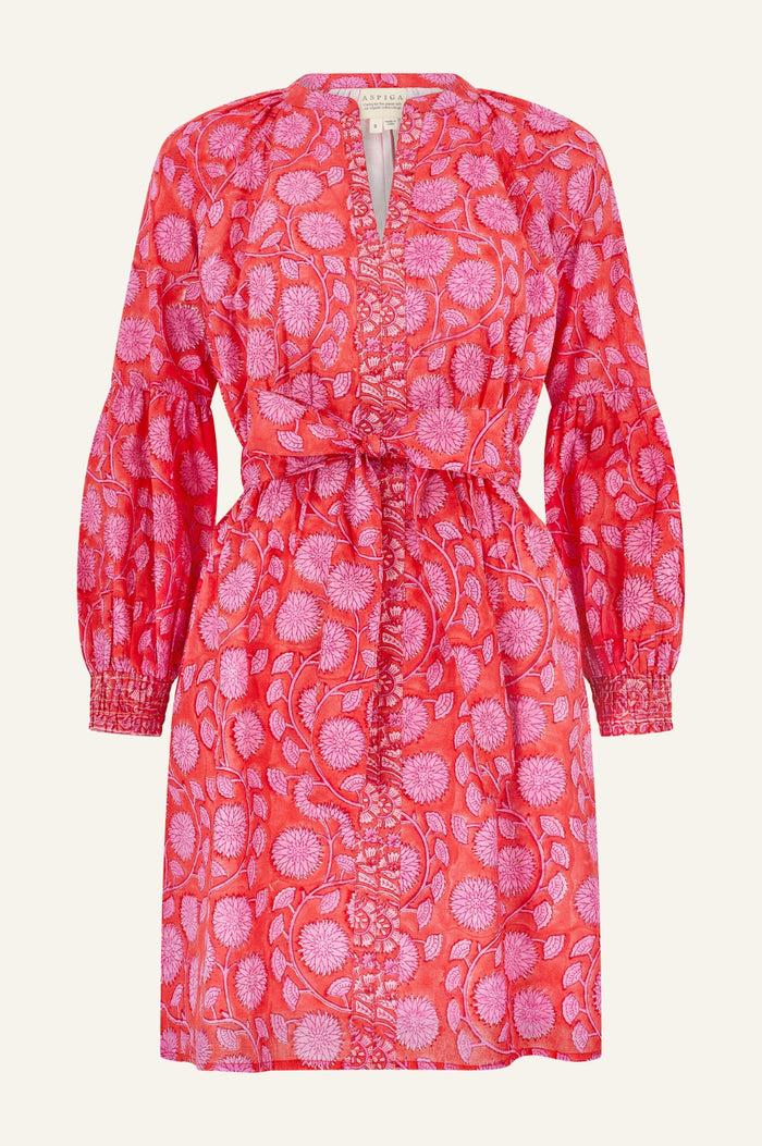 Aspiga Cara Organic Cotton Block Print Short Dress