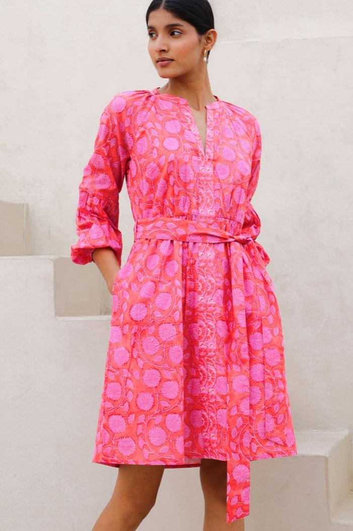 aspiga Cara Organic Cotton Block Print Short Dress