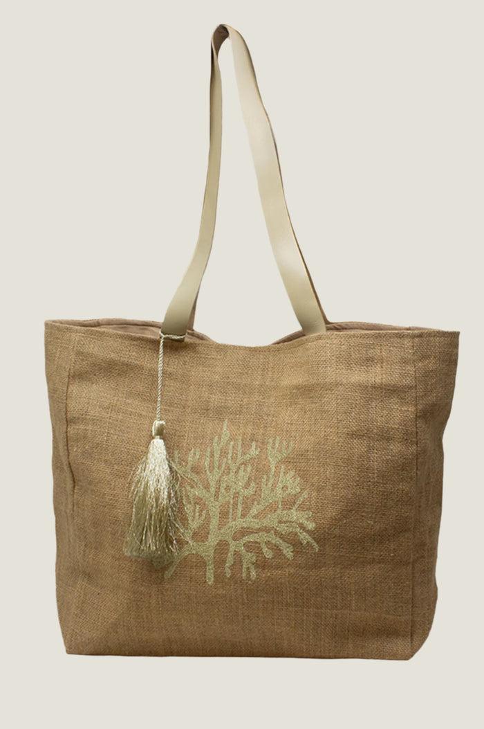 aspiga Coral Jute Beach Bag
