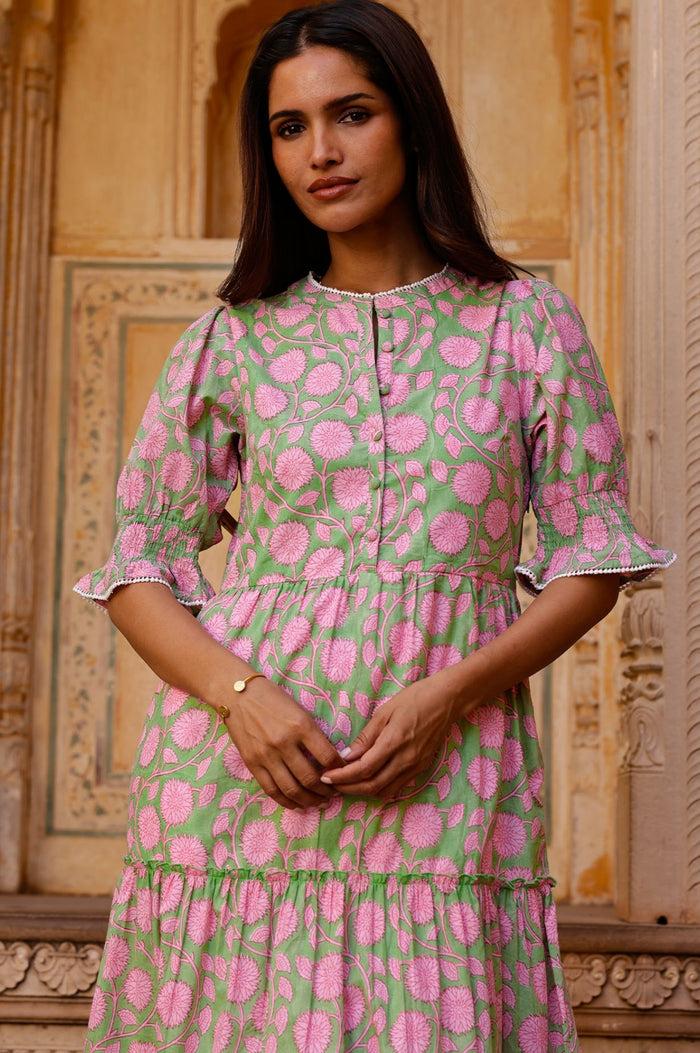 Aspiga Cordelia Organic Cotton Block Print Dress